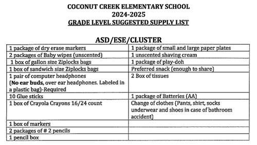 Supply List